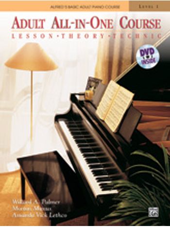 Alfred's Basic Adult All-in-One Piano Lesson-Theory-Technique-Repertoire Book/DVD 1