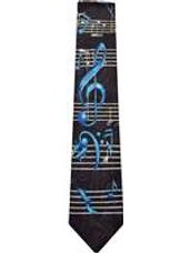 Black and Blue Music Note Tie