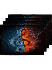 Square Water Fire G-Clef Coaster